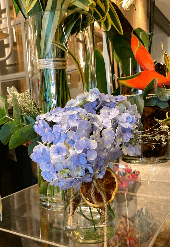arranjo de hortênsias cia das flores vitrine floricultura