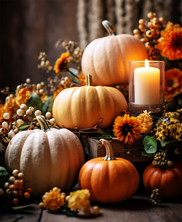 halloween com flores decoração