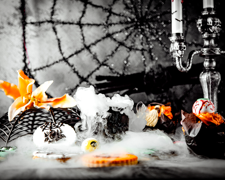 halloween com flores decoração